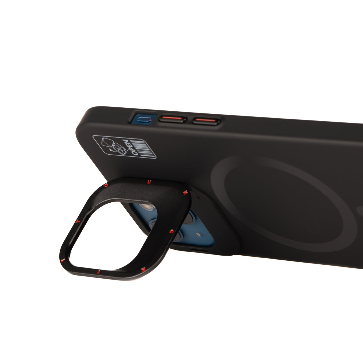 Apple iPhone 14 Kılıf Magsafe Şarj Özellikli Standlı YoungKit Hermit Bracket Serisi Kapak Siyah