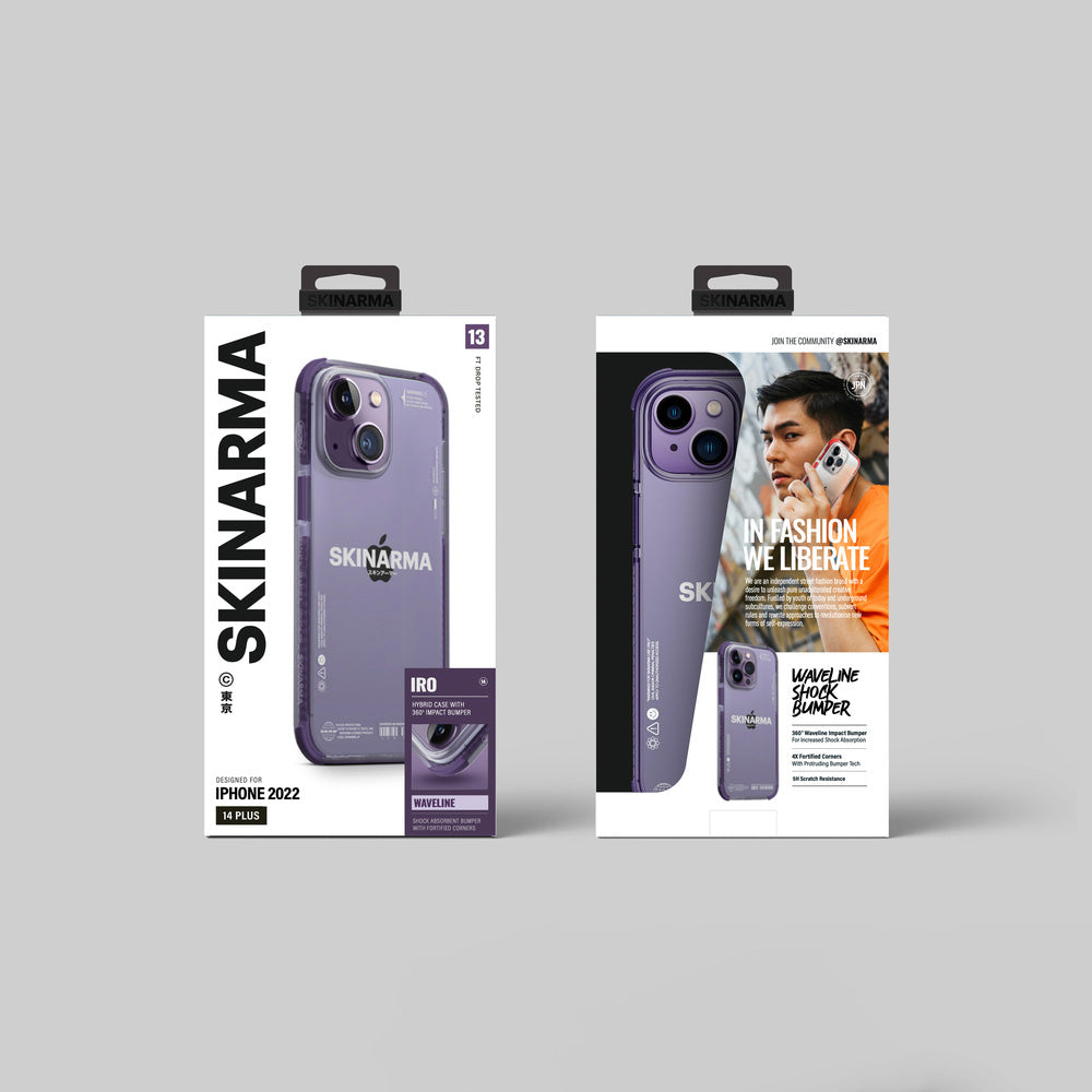 Apple iPhone 14 Kılıf SkinArma Şeffaf Airbag Tasarımlı Iro Kapak Mor