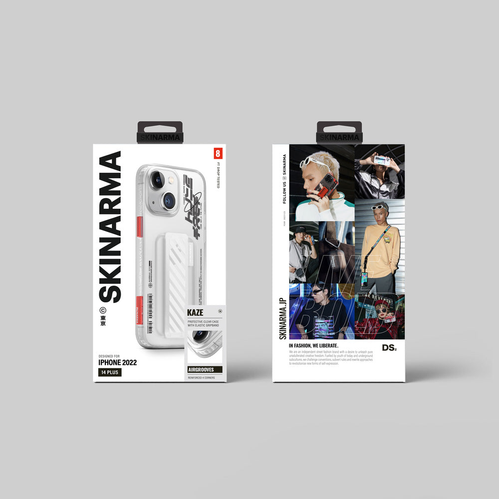 Apple iPhone 14 Kılıf SkinArma Şeffaf Desenli Kaze Kapak Füme