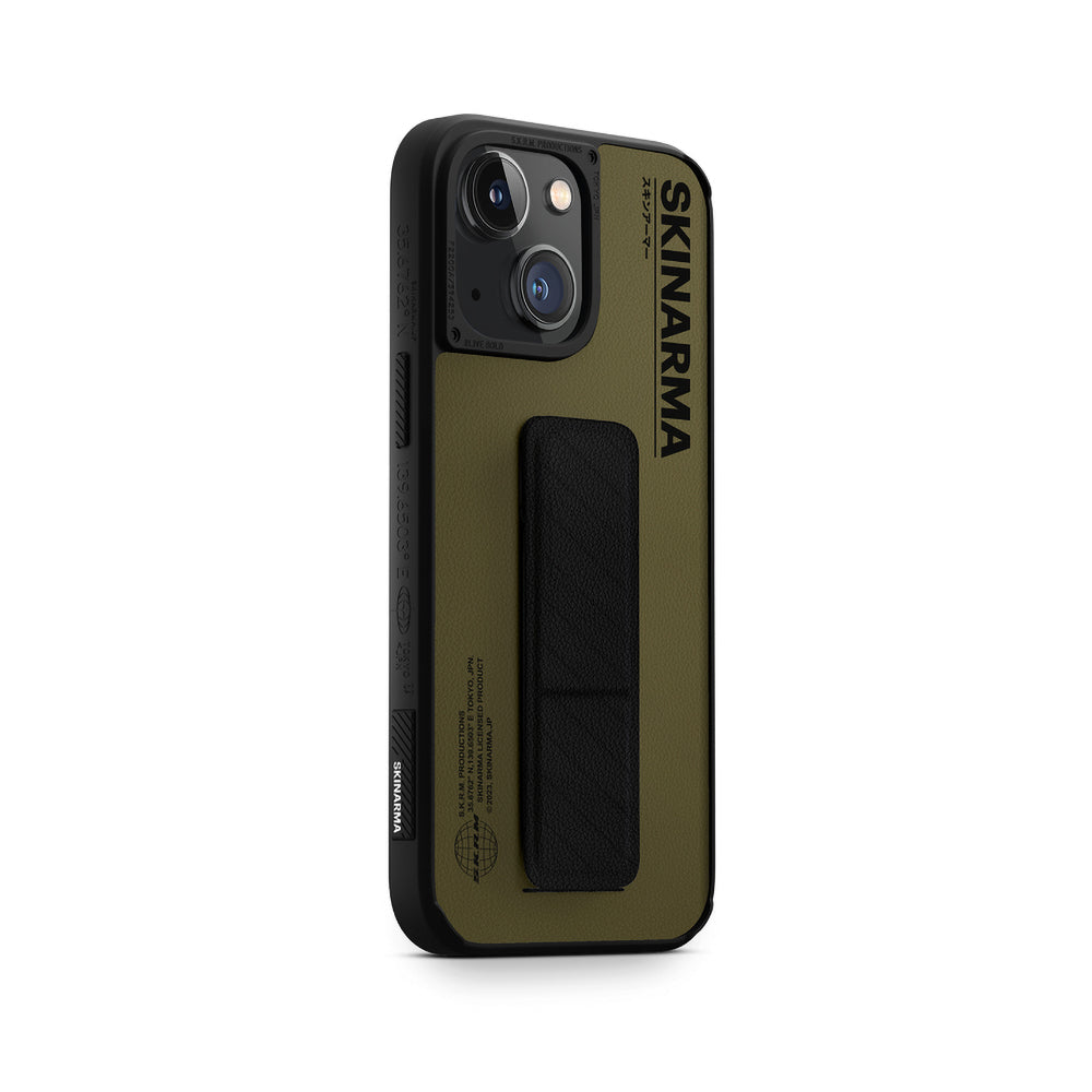 Apple iPhone 14 Kılıf SkinArma Standlı Deri Görünümlü Gyo Kapak Mavi