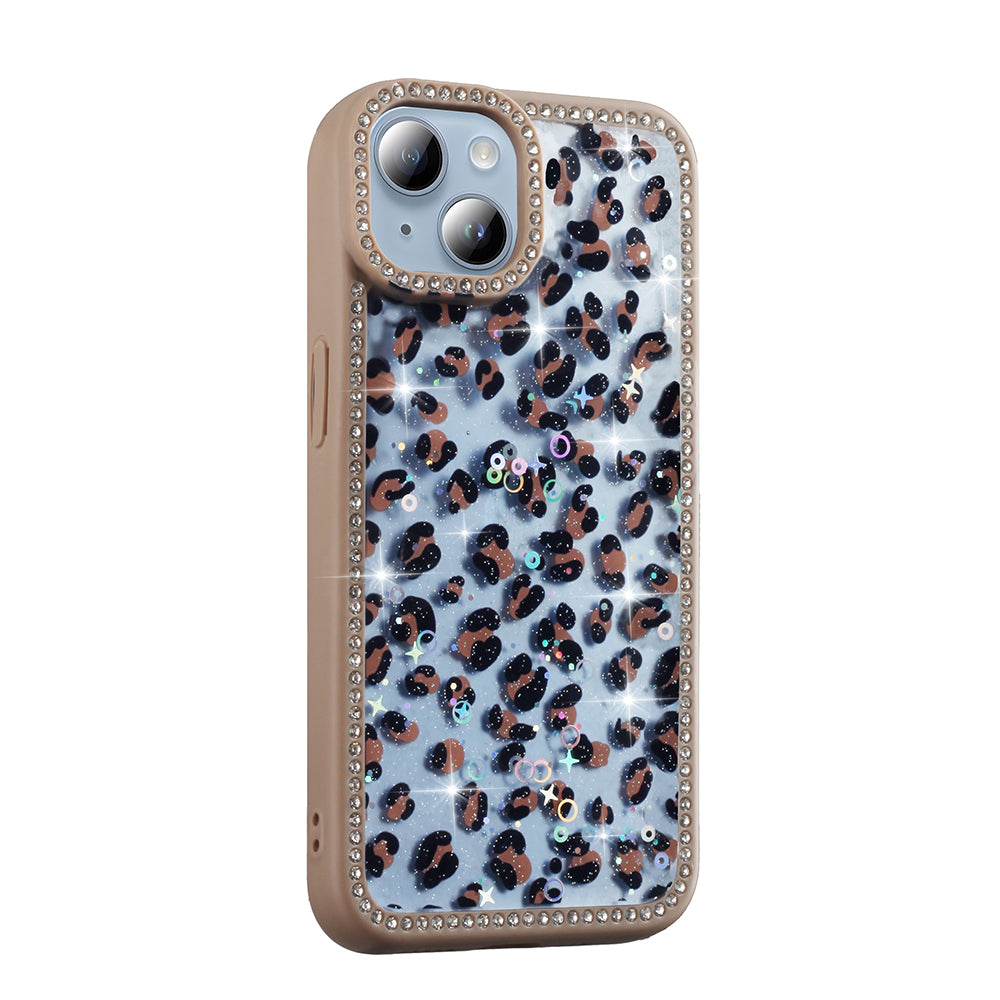 Apple iPhone 14 Kılıf Taşlı ve Simli Tasarım Zore Azra Kapak Siyah