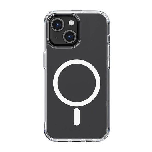 Apple iPhone 14 Plus Kılıf Magsafe Şarj Özellikli Airbagli Şeffaf PC Arka Yüzey Recci Magnetik Suction Serisi Kapak Şeffaf