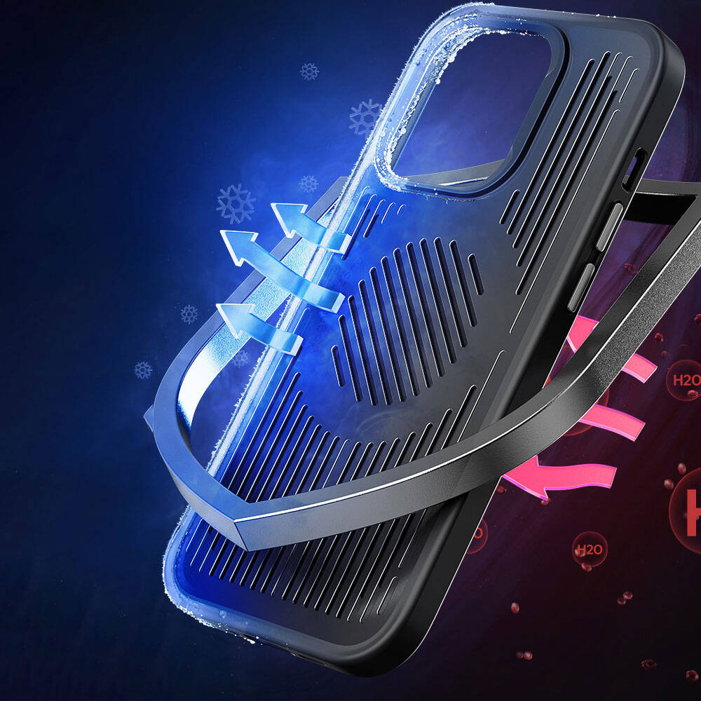 Apple iPhone 14 Plus Kılıf Magsafe Şarj Özellikli Düşme Dirençli Soğutucu Benks Biliz Kapak Siyah