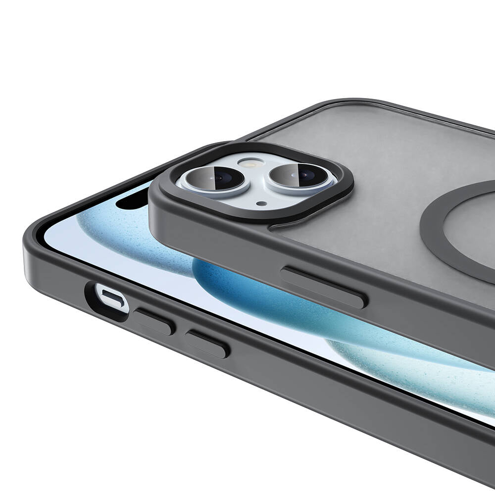 Apple iPhone 14 Plus Kılıf M-safe Şarj Özellikli Mat Arka Yüzey Zore Sio Kapak Koyu Mor