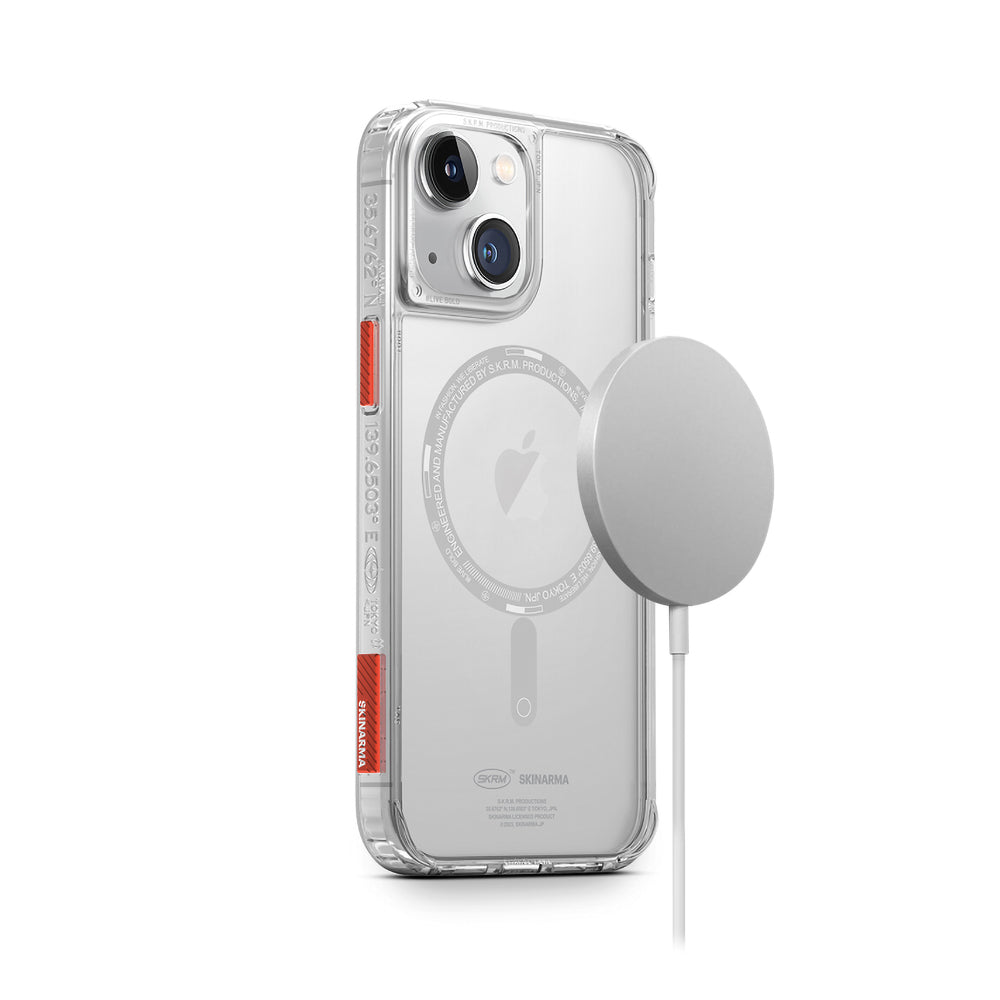 Apple iPhone 14 Plus Kılıf SkinArma Şeffaf Airbag Tasarımlı Magsafe Şarj Özellikli Saido Kapak Füme