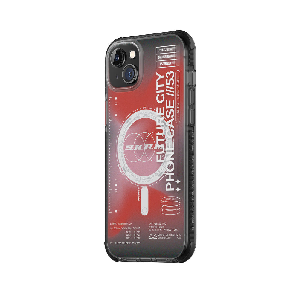 Apple iPhone 14 Plus Kılıf SkinArma Şeffaf Airbag Tasarımlı Magsafe Şarj Özellikli Shorai Kapak Kırmızı