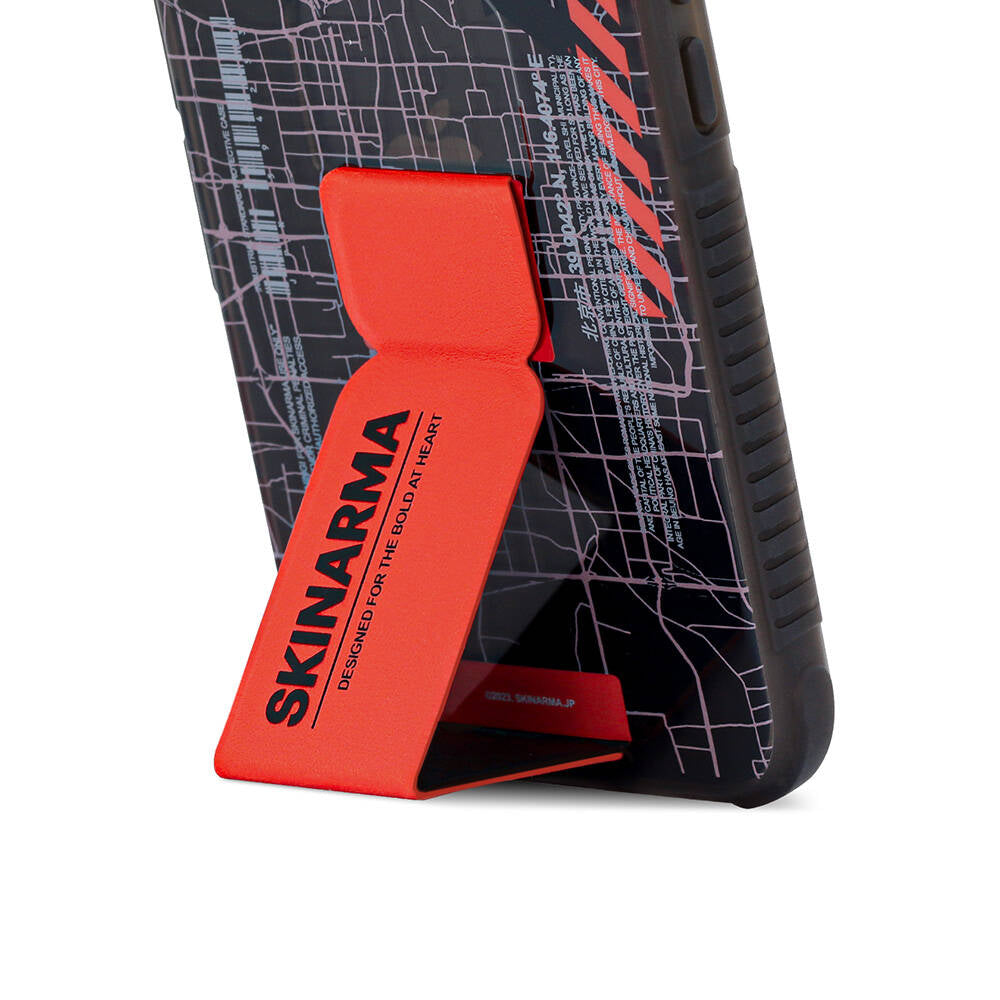 Apple iPhone 14 Plus Kılıf SkinArma Şeffaf Desenli Standlı Ryoiki Kapak Siyah-Kırmızı