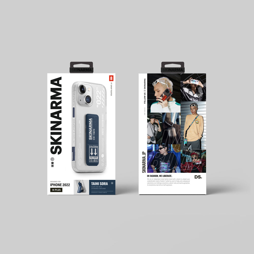 Apple iPhone 14 Plus Kılıf SkinArma Standlı Şeffaf Tasarımlı Taihi Sora Kapak Siyah