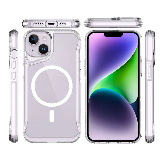 Apple iPhone 14 Plus Kılıf Zore M-safe Şarj Özellikli T-Max M-safe Kapak Renksiz