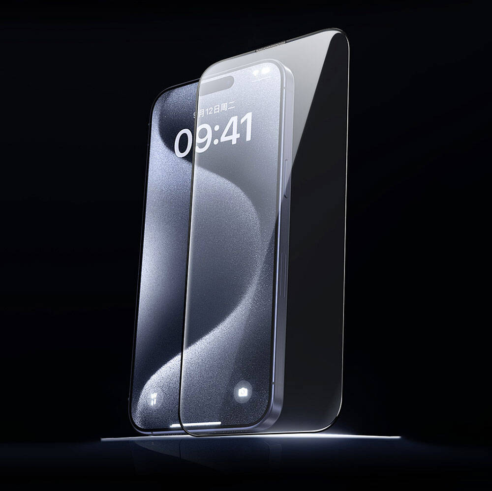 Apple iPhone 14 Plus Wiwu GT-008 Polimer Oleofobik Kaplama Şeffaf Pürüzsüz Temperli Cam Ekran Koruyucu 10'lu Paket Siyah