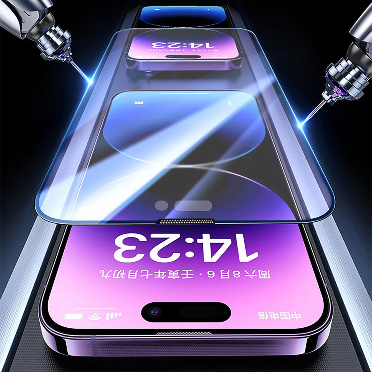 Apple iPhone 14 Plus Wiwu iVista Screen Matte Ultra Güçlü Temperli Mat Ekran Koruyucu Siyah