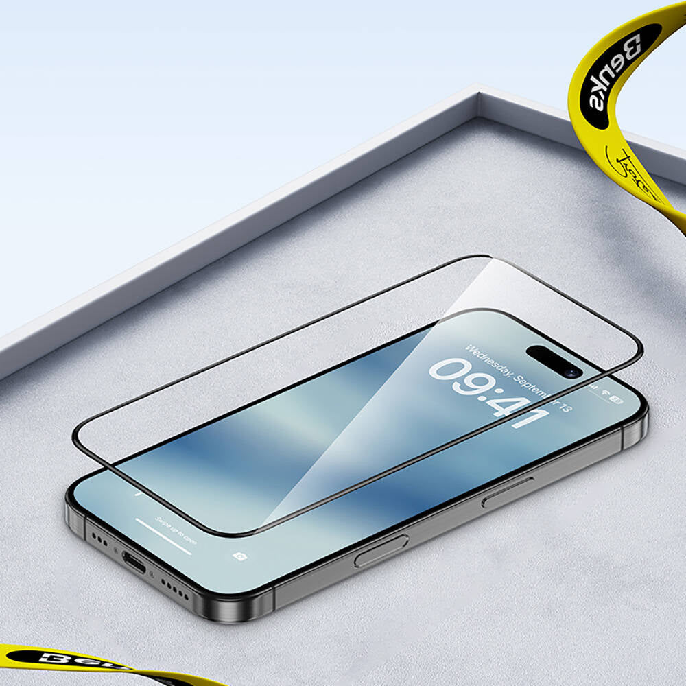 Apple iPhone 14 Pro Benks Ultra Shield 0.4mm Ekran Koruyucu + Kolay Uygulama Aparatlı Siyah