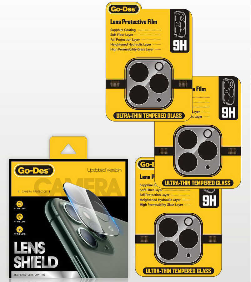 Apple iPhone 14 Pro Go Des Lens Shield Kamera Lens Koruyucu Renksiz