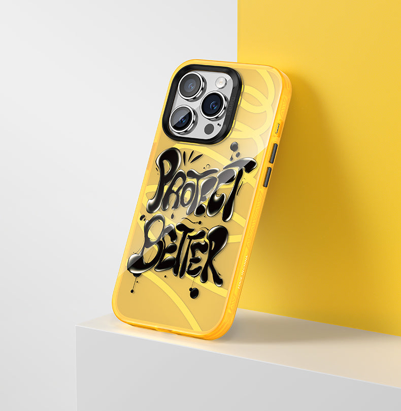 Apple iPhone 14 Pro Kılıf Airbagli TPU Yazı Temalı Benks Dynamic New Kapak Yeşil