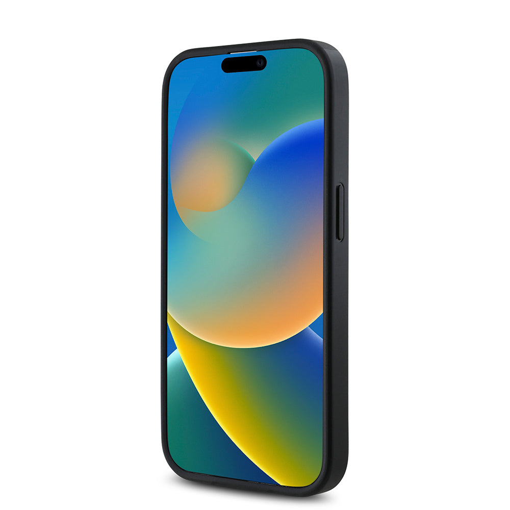 Apple iPhone 14 Pro Kılıf Guess Orjinal Lisanslı Magsafe Şarj Özellikli Gül Baskılı 4G Desenli Yazı Logolu Kapak Siyah