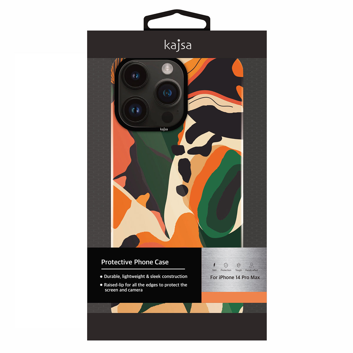 Apple iPhone 14 Pro Kılıf HD Desenli Kajsa Shield Plus Flower Graphic Serisi Kapak Mor