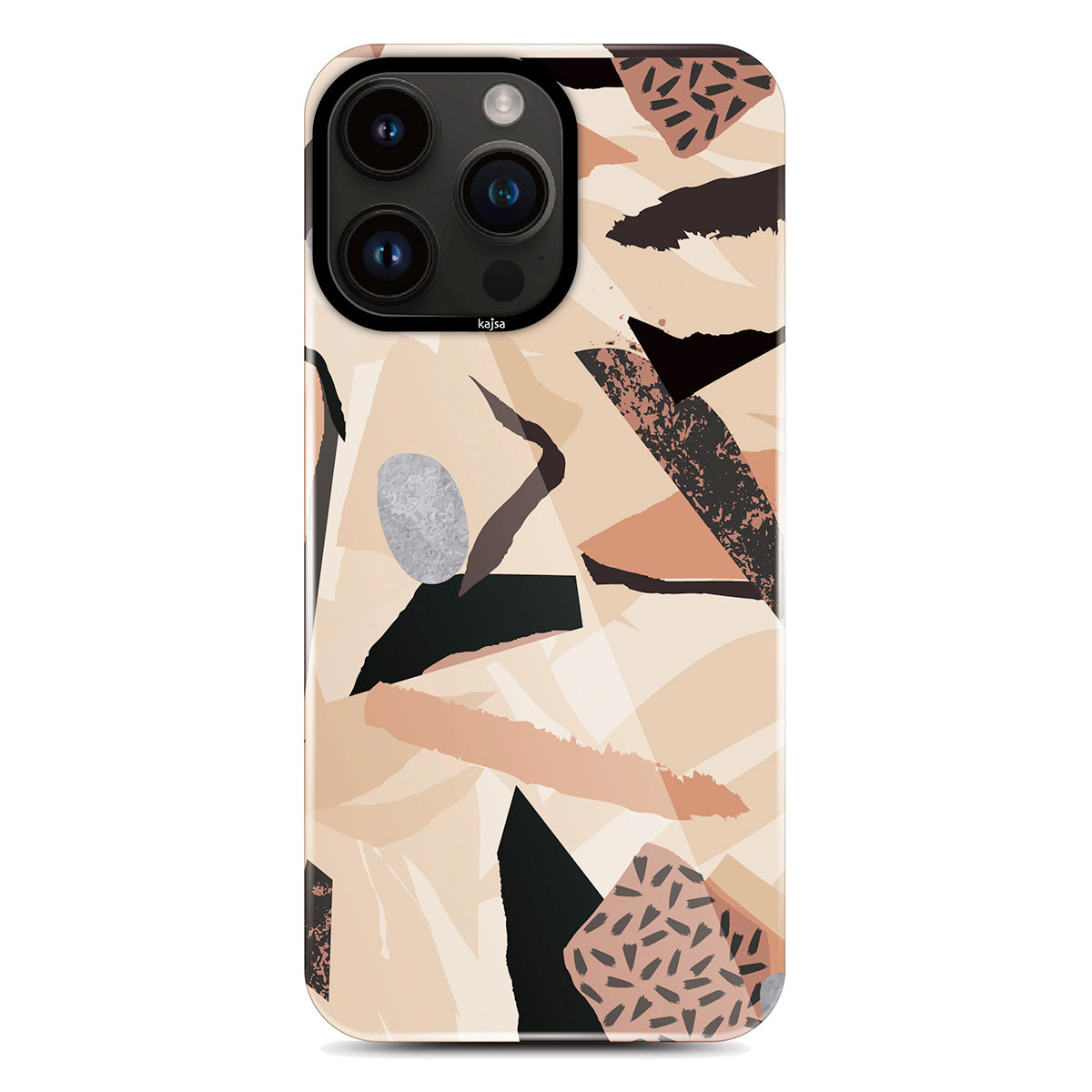 Apple iPhone 14 Pro Kılıf HD Desenli Kajsa Shield Plus Flower Graphic Serisi Kapak Krem