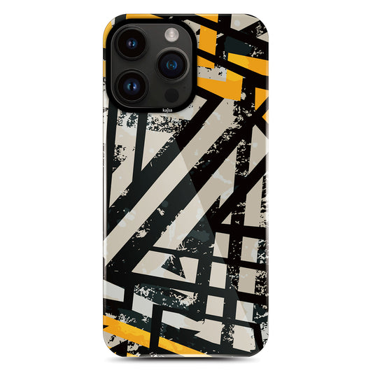 Apple iPhone 14 Pro Kılıf HD Desenli Kajsa Shield Plus Grafiti Serisi Kapak Gri