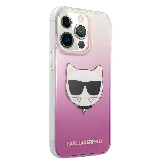 Apple iPhone 14 Pro Kılıf Karl Lagerfeld Sert TPU Choupette Dizayn Kapak Pembe