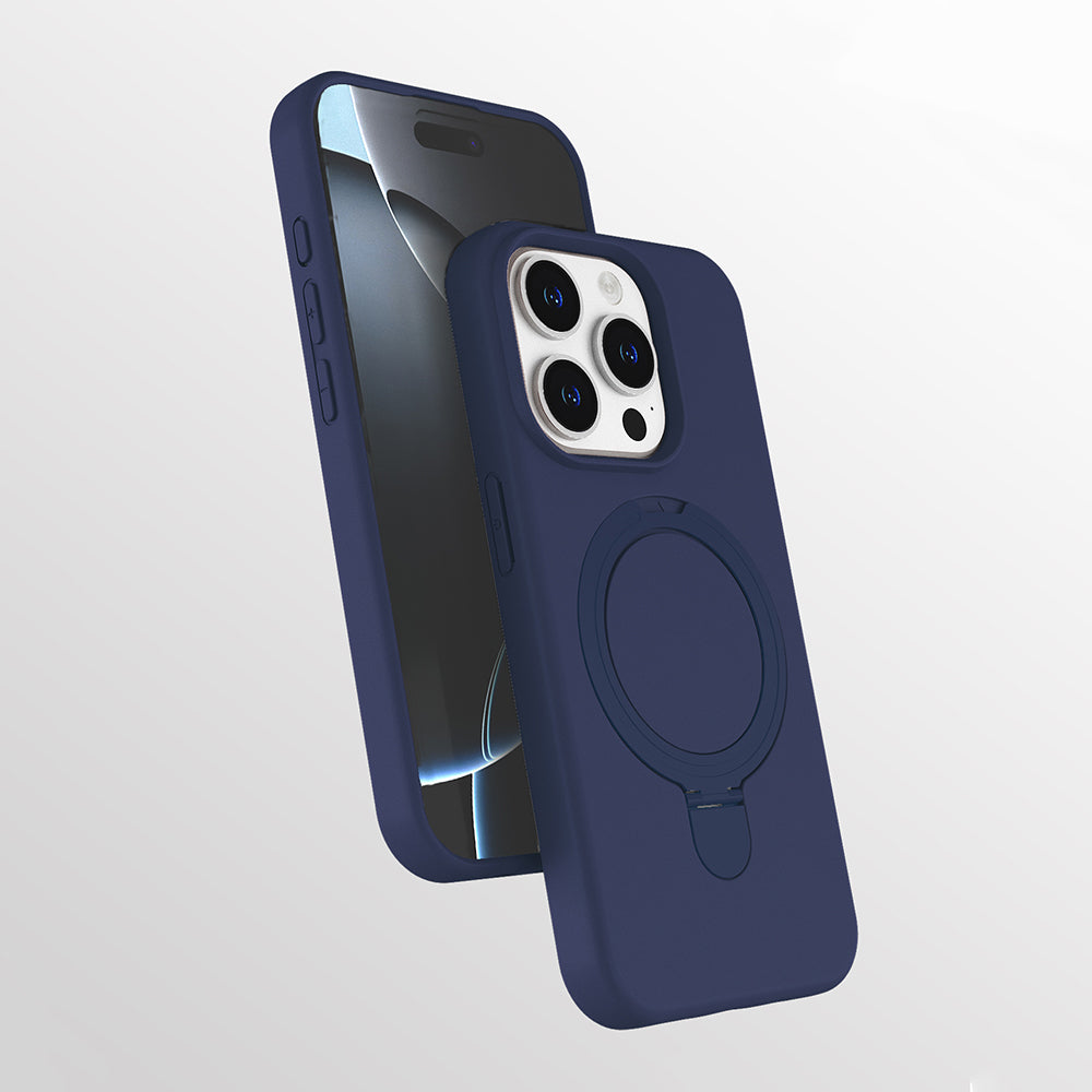 Apple iPhone 14 Pro Kılıf M-safe Şarj Özellikli Standlı Zore Samara Kapak Pembe