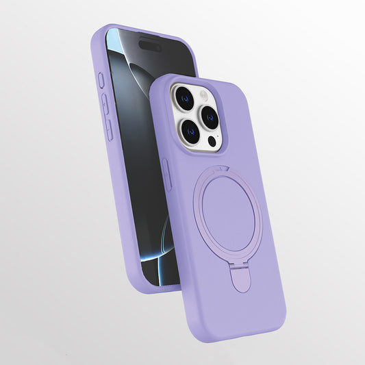 Apple iPhone 14 Pro Kılıf M-safe Şarj Özellikli Standlı Zore Samara Kapak Lila