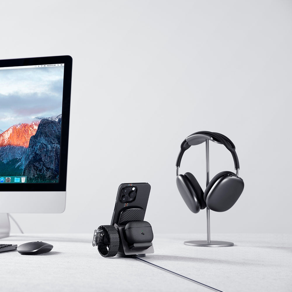 Apple iPhone 14 Pro Kılıf Magsafe Şarj Özellikli 600D Aramid Fiber Pitaka Tactile Woven Orchestra Serisi Rhapsody Kapak Siyah