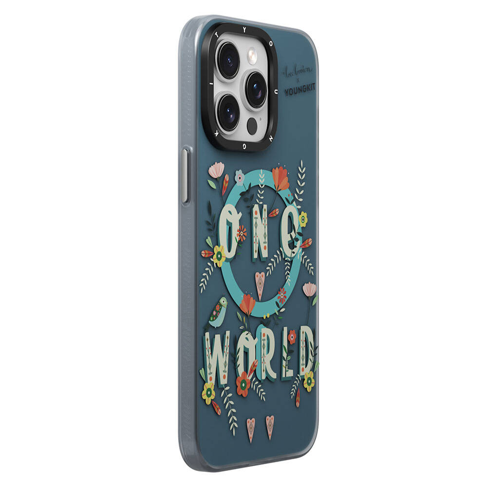 Apple iPhone 14 Pro Kılıf Magsafe Şarj Özellikli Bee Brown Tasarımlı Youngkit Colorful Life Serisi Kapak Turkuaz