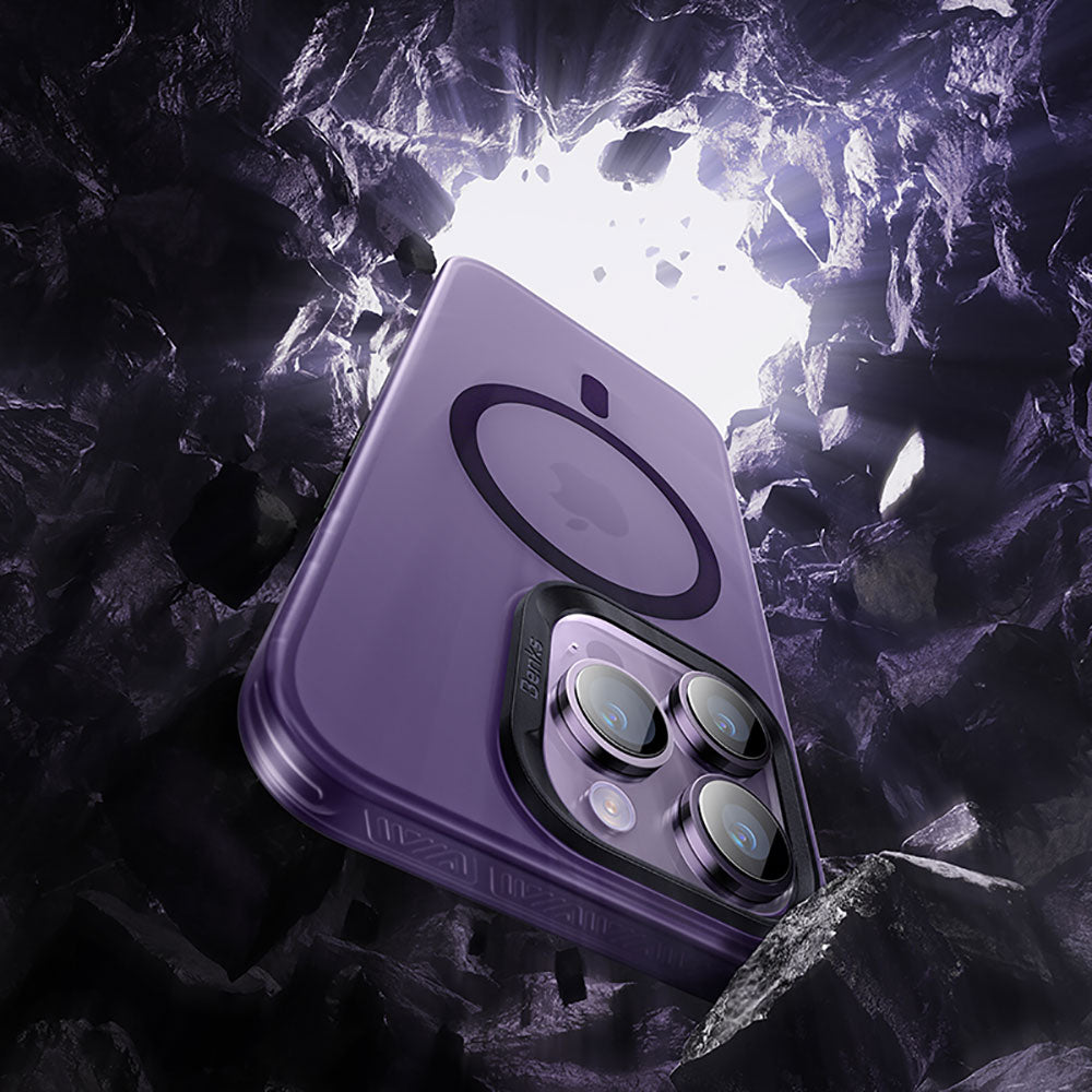 Apple iPhone 14 Pro Kılıf Magsafe Şarj Özellikli Benks Lucid Armor Kapak Siyah