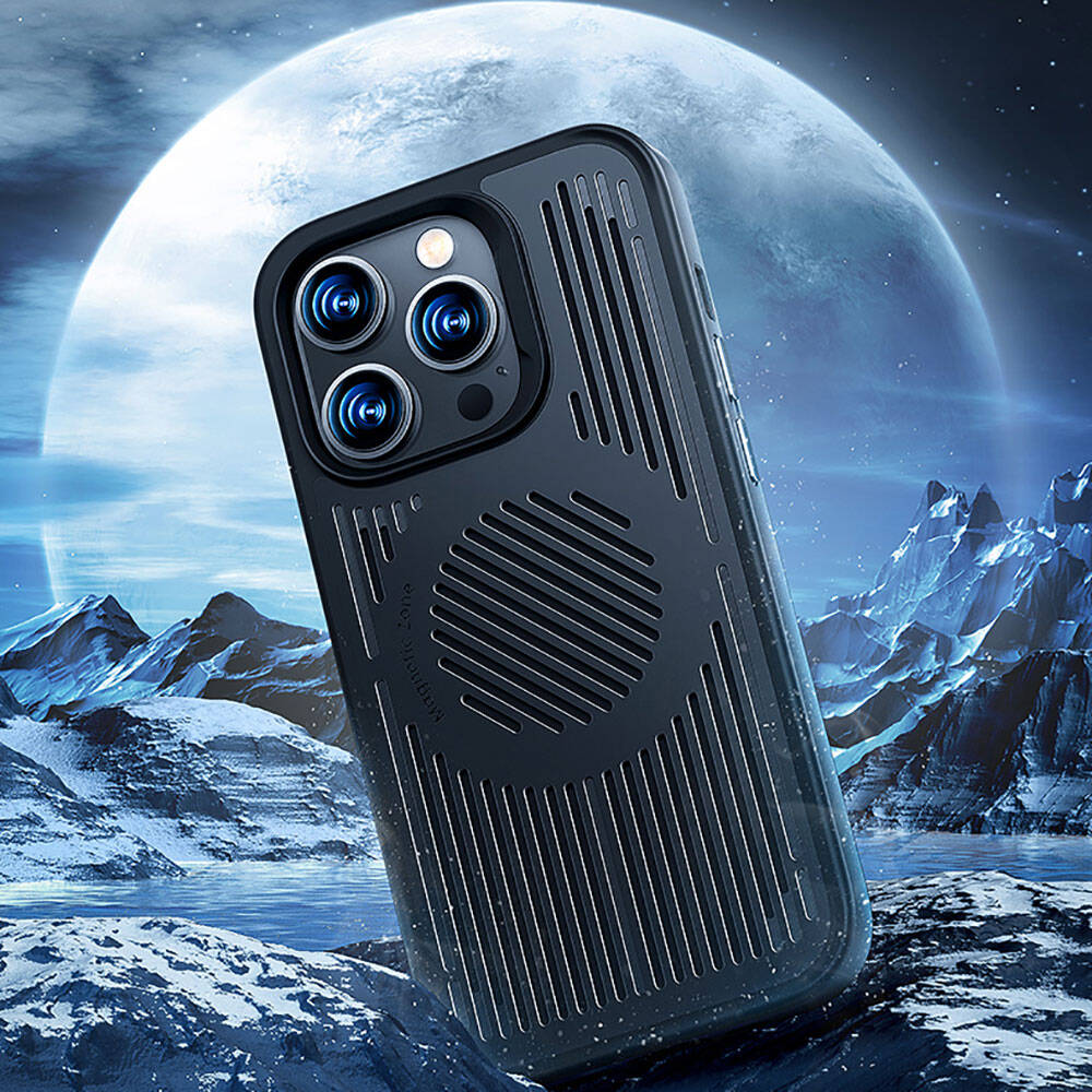 Apple iPhone 14 Pro Kılıf Magsafe Şarj Özellikli Düşme Dirençli Soğutucu Benks Biliz Kapak Siyah