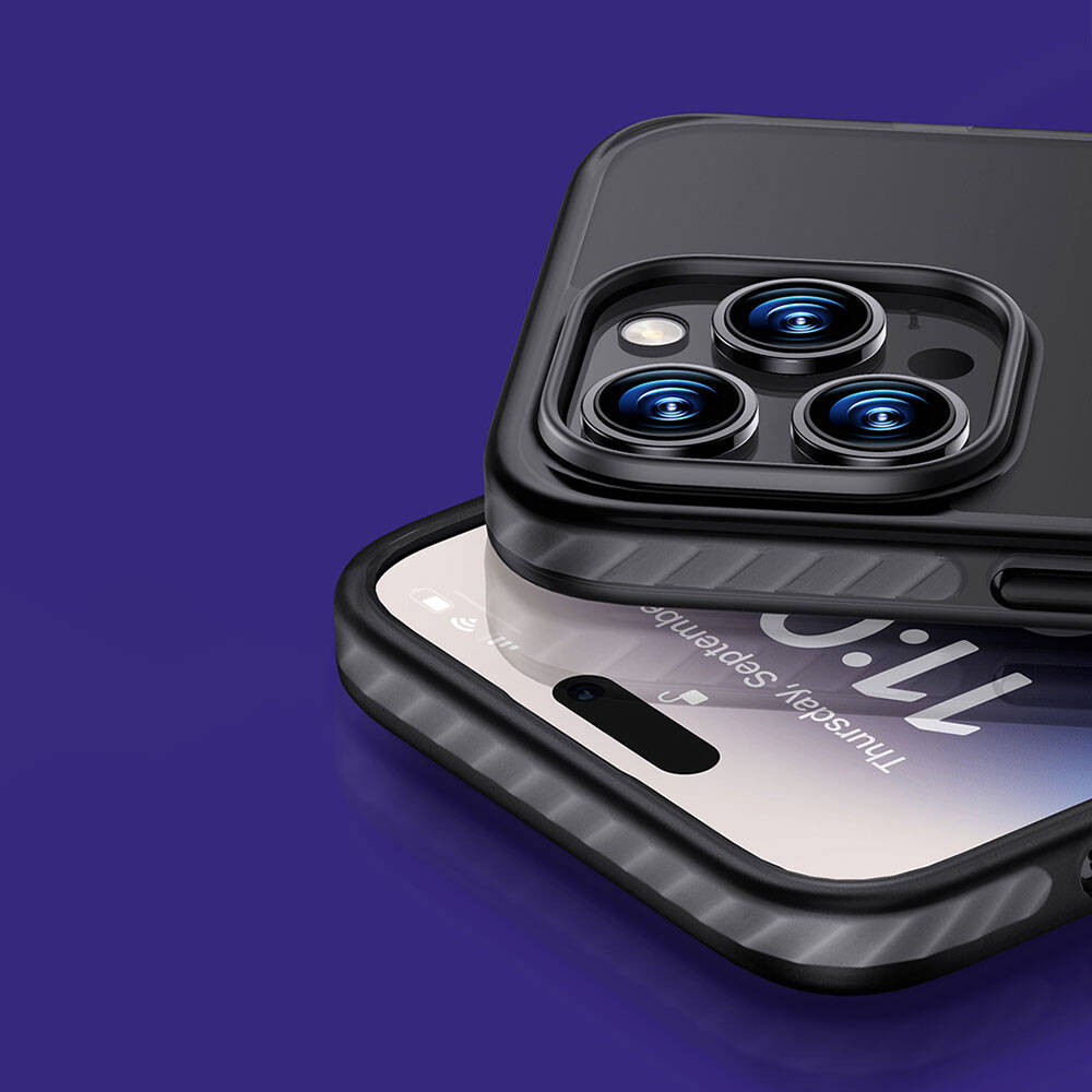 Apple iPhone 14 Pro Kılıf Magsafe Şarj Özellikli Mat Arka Yüzey Benks Drop Resistance Kapak Mavi