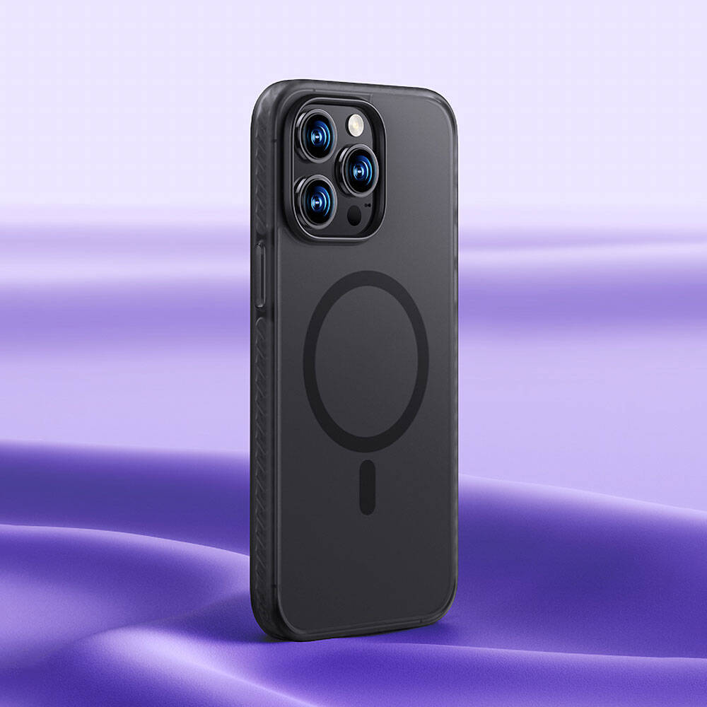 Apple iPhone 14 Pro Kılıf Magsafe Şarj Özellikli Mat Arka Yüzey Benks Drop Resistance Kapak Mavi