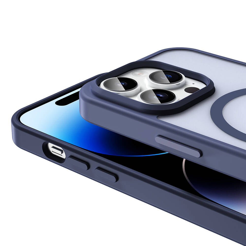 Apple iPhone 14 Pro Kılıf M-safe Şarj Özellikli Mat Arka Yüzey Zore Sio Kapak Gri