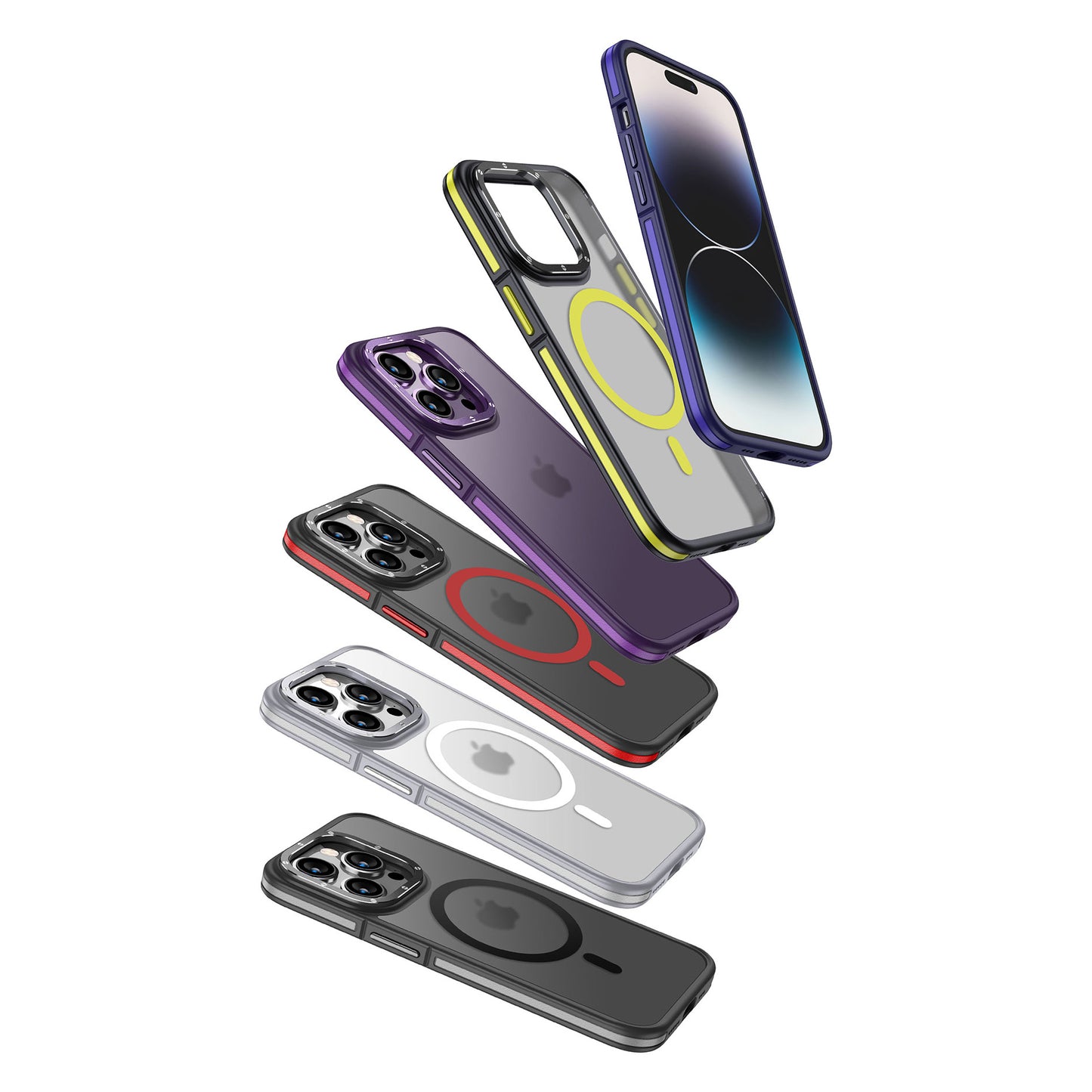 Apple iPhone 14 Pro Kılıf Magsafe Şarj Özellikli Mat Görünümlü Wlons Vevo Kapak Gümüş