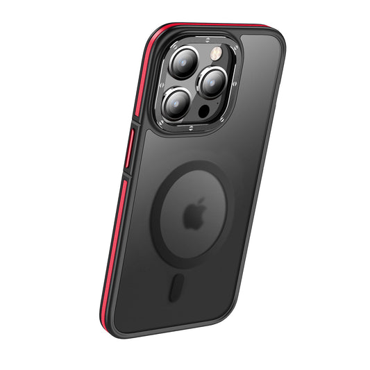 Apple iPhone 14 Pro Kılıf Magsafe Şarj Özellikli Mat Görünümlü Wlons Vevo Kapak Kırmızı