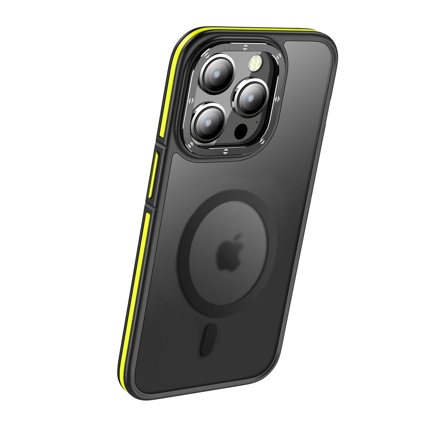 Apple iPhone 14 Pro Kılıf Magsafe Şarj Özellikli Mat Görünümlü Wlons Vevo Kapak Sarı