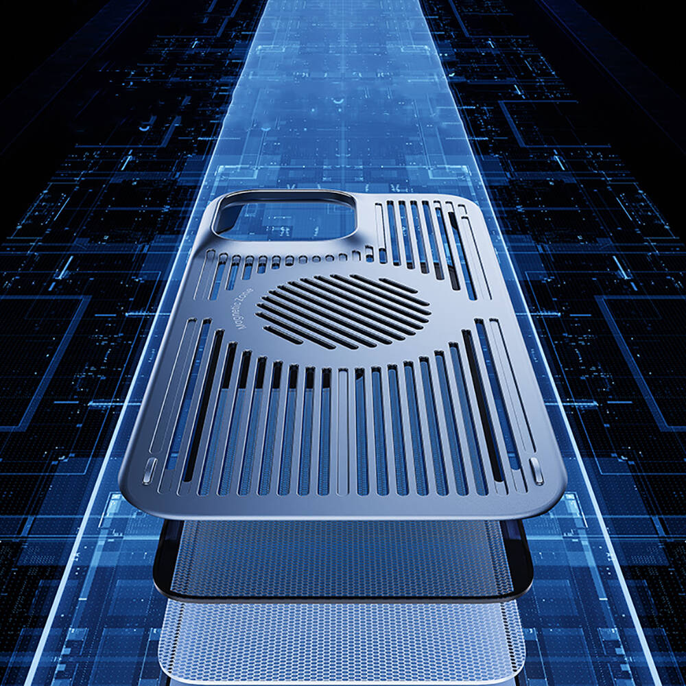 Apple iPhone 14 Pro Kılıf Magsafe Şarj Özellikli Soğutucu Benks Biliz Kapak Gri