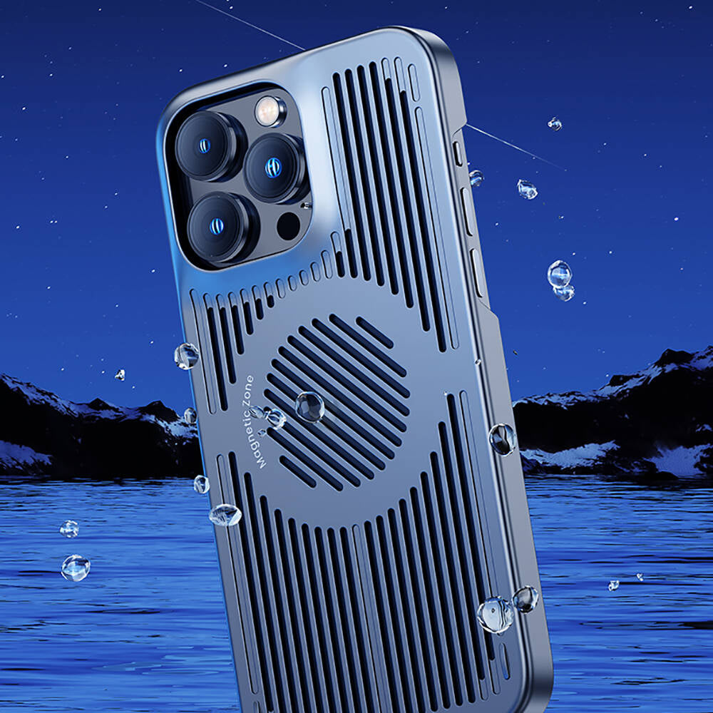Apple iPhone 14 Pro Kılıf Magsafe Şarj Özellikli Soğutucu Benks Biliz Kapak Gri