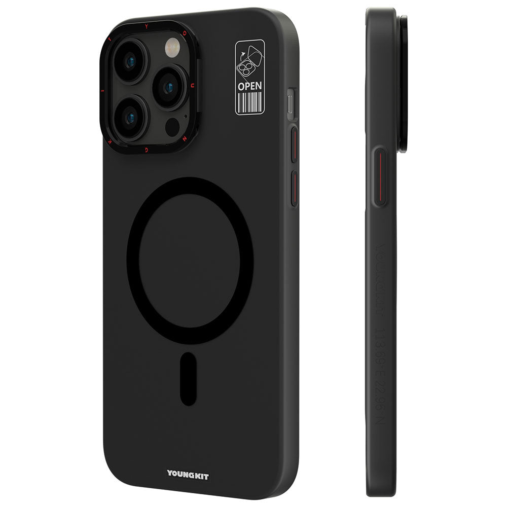 Apple iPhone 14 Pro Kılıf Magsafe Şarj Özellikli Standlı YoungKit Hermit Bracket Serisi Kapak Beyaz