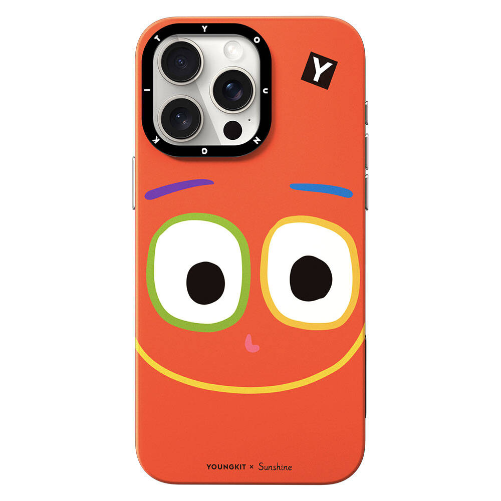 Apple iPhone 14 Pro Kılıf Magsafe Şarj Özellikli Sunshine Tasarımlı Youngkit Daily Happy Serisi Kapak Sarı