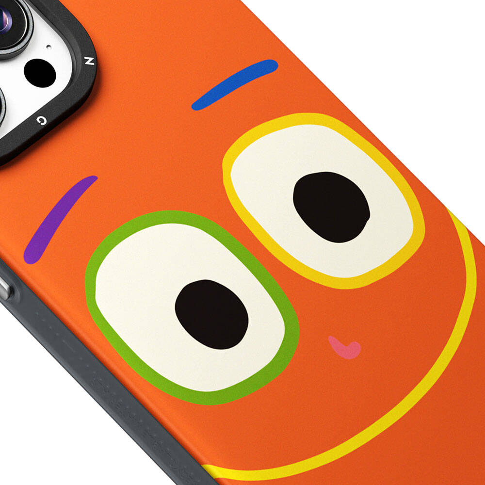 Apple iPhone 14 Pro Kılıf Magsafe Şarj Özellikli Sunshine Tasarımlı Youngkit Daily Happy Serisi Kapak Siyah-Sarı