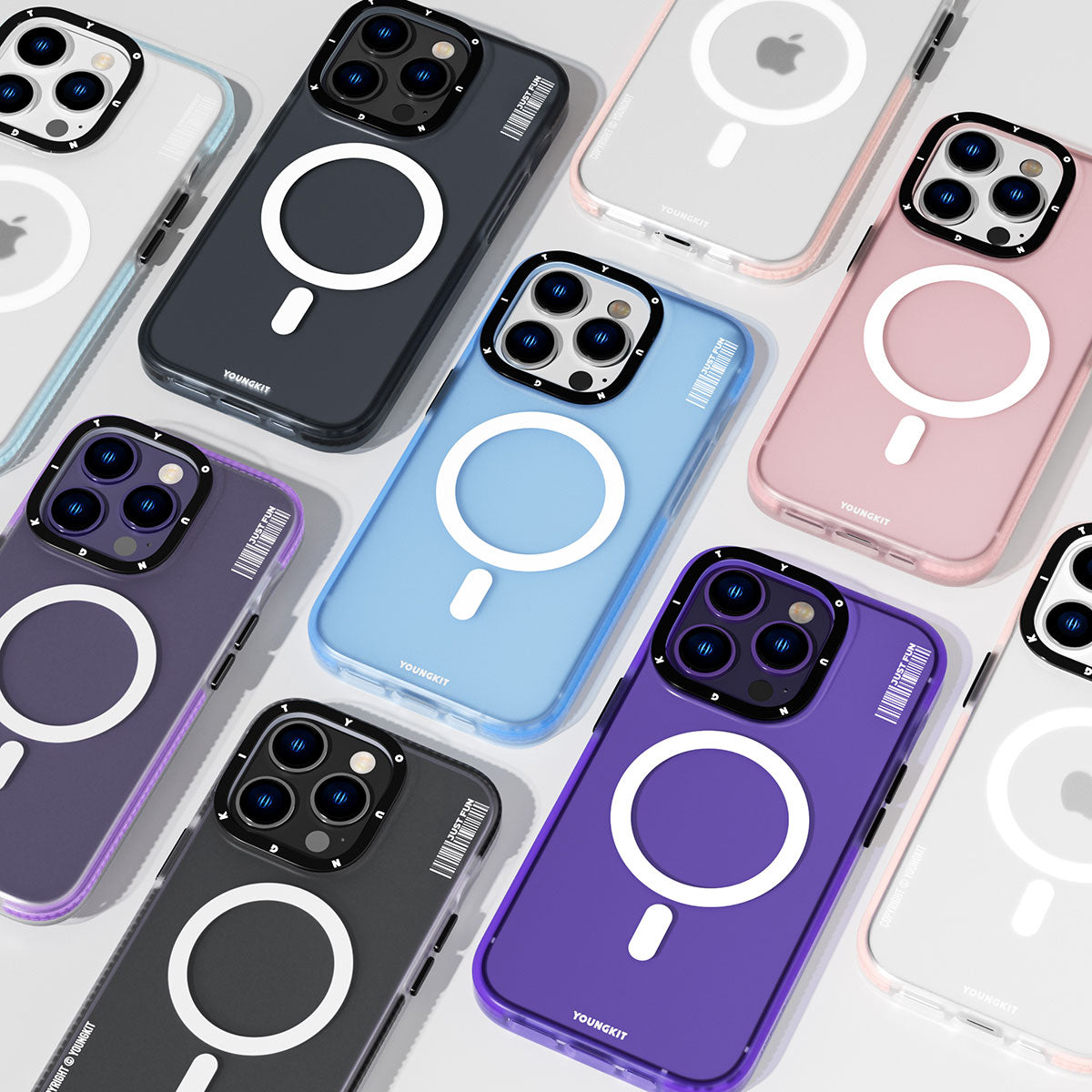 Apple iPhone 14 Pro Kılıf Magsafe Şarj Özellikli Youngkit Colored Sand Serisi Kapak Siyah