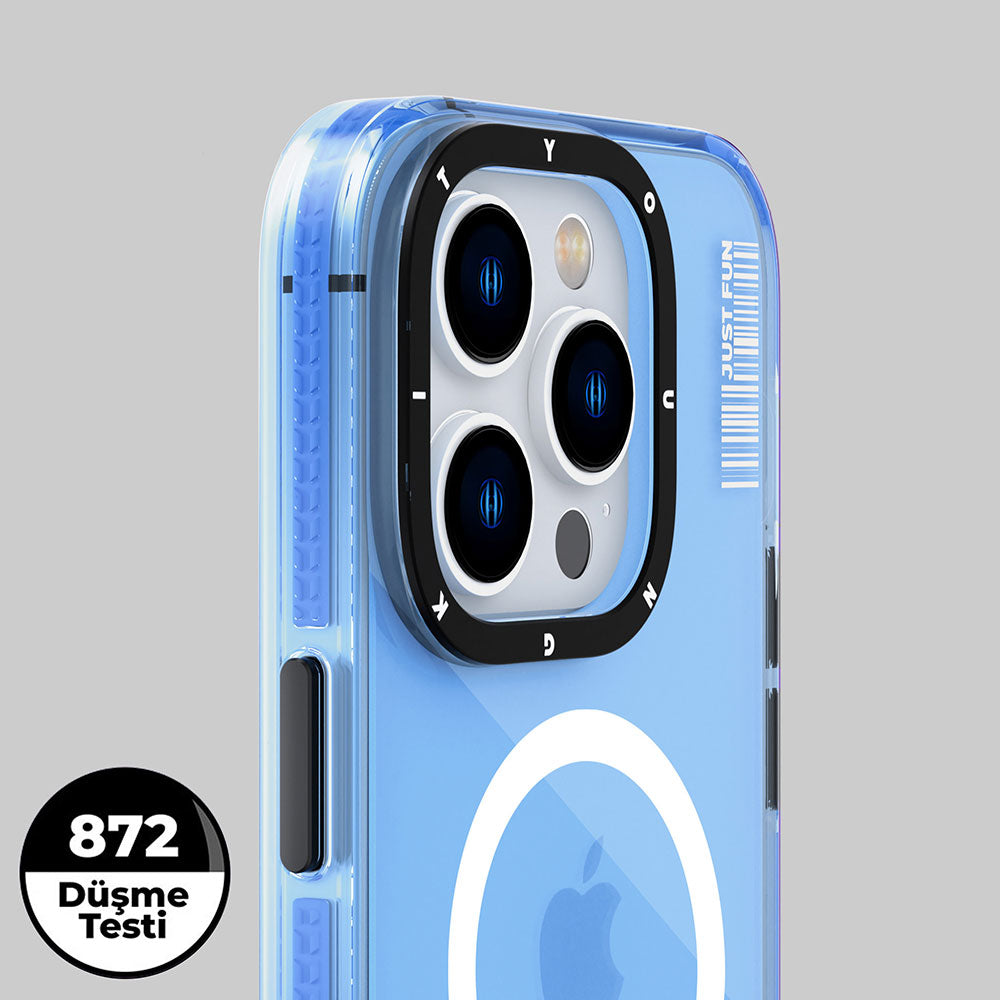 Apple iPhone 14 Pro Kılıf Magsafe Şarj Özellikli YoungKit Crystal Color Serisi Kapak Rose Gold