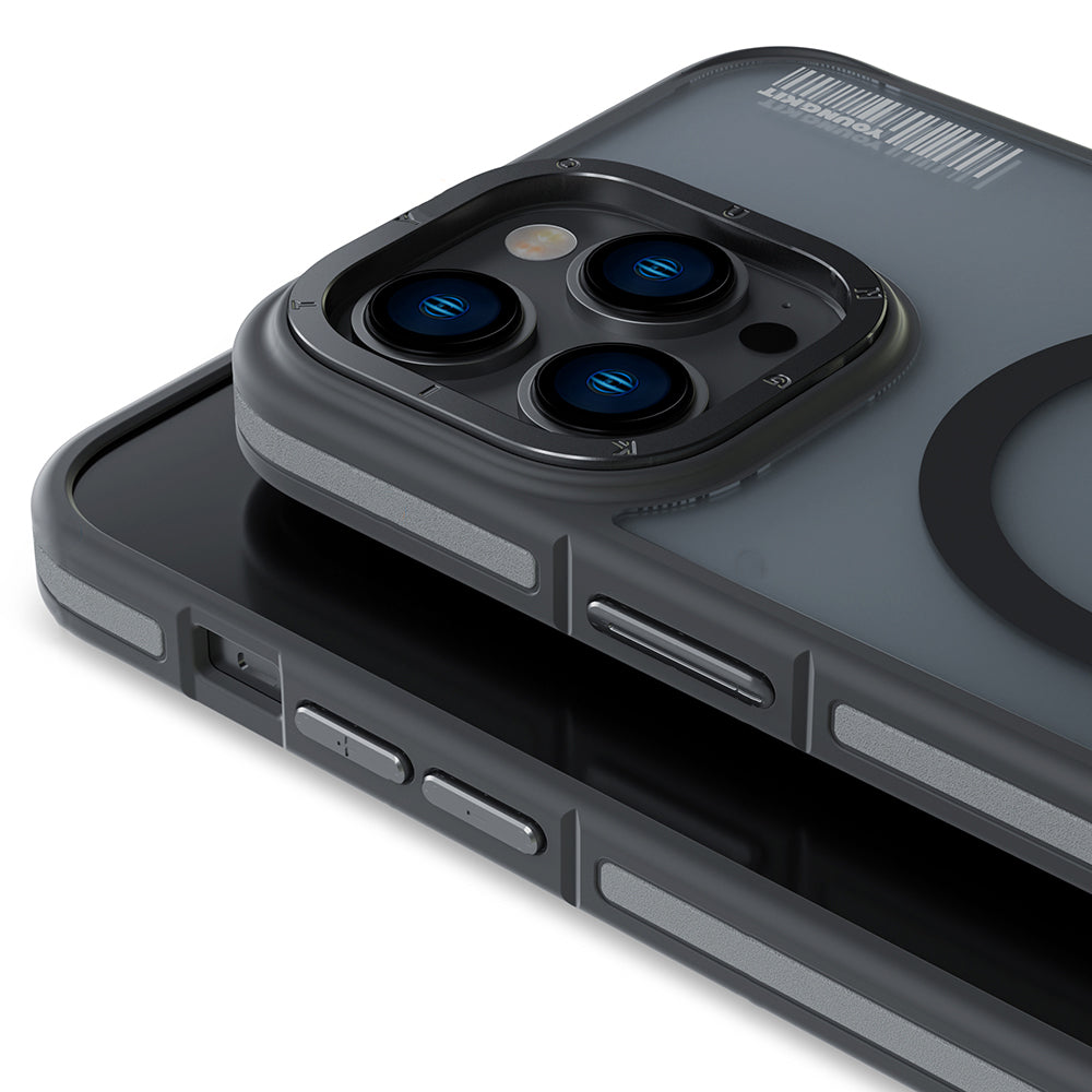 Apple iPhone 14 Pro Kılıf Magsafe Şarj Özellikli Youngkit Rock Sand Serisi Kapak Derin Mor