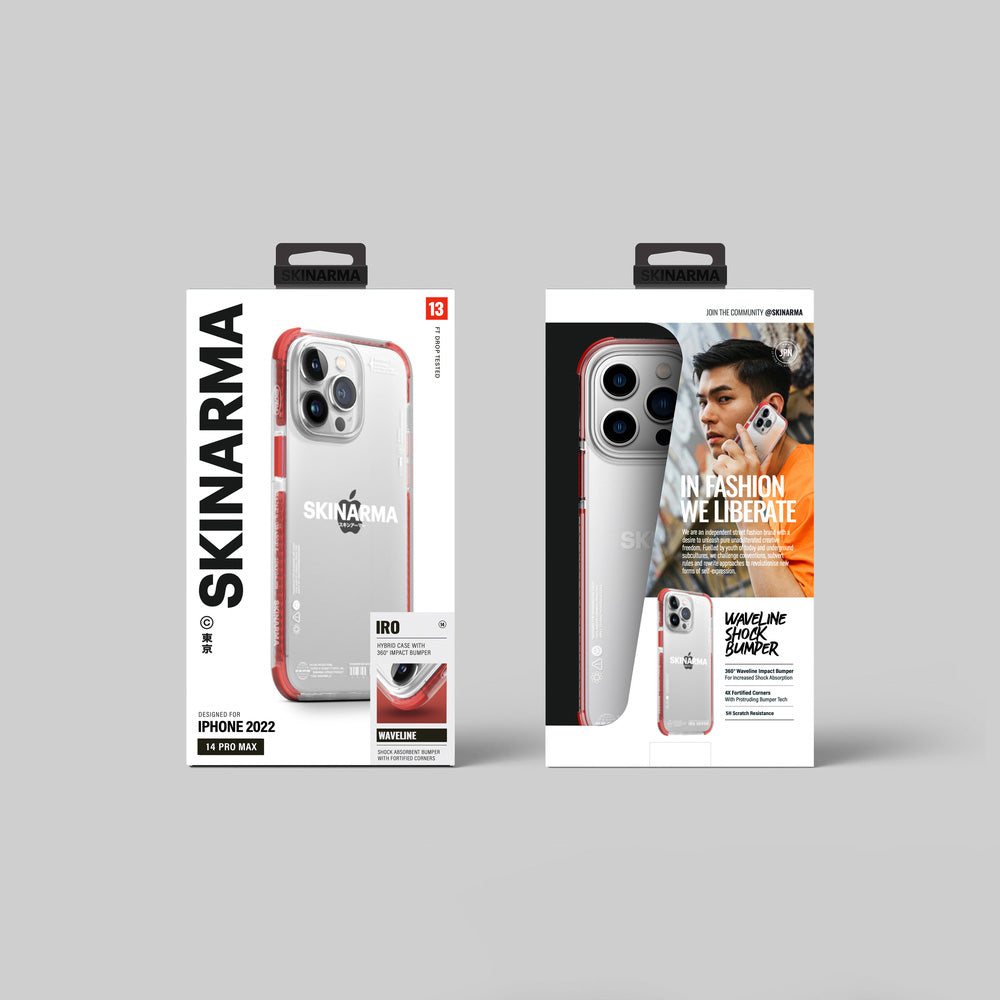 Apple iPhone 14 Pro Kılıf SkinArma Şeffaf Airbag Tasarımlı Iro Kapak Kırmızı