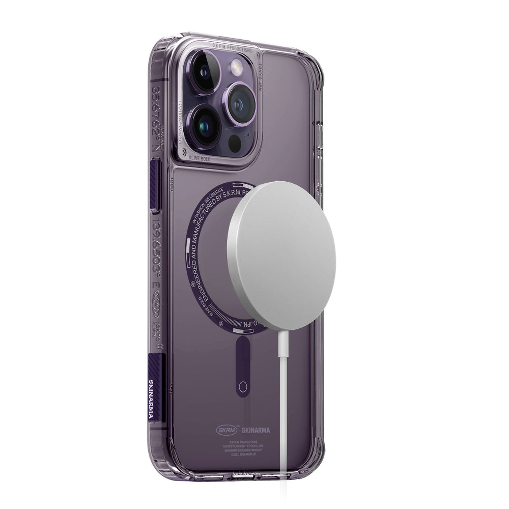 Apple iPhone 14 Pro Kılıf SkinArma Şeffaf Airbag Tasarımlı Magsafe Şarj Özellikli Saido Kapak Renksiz