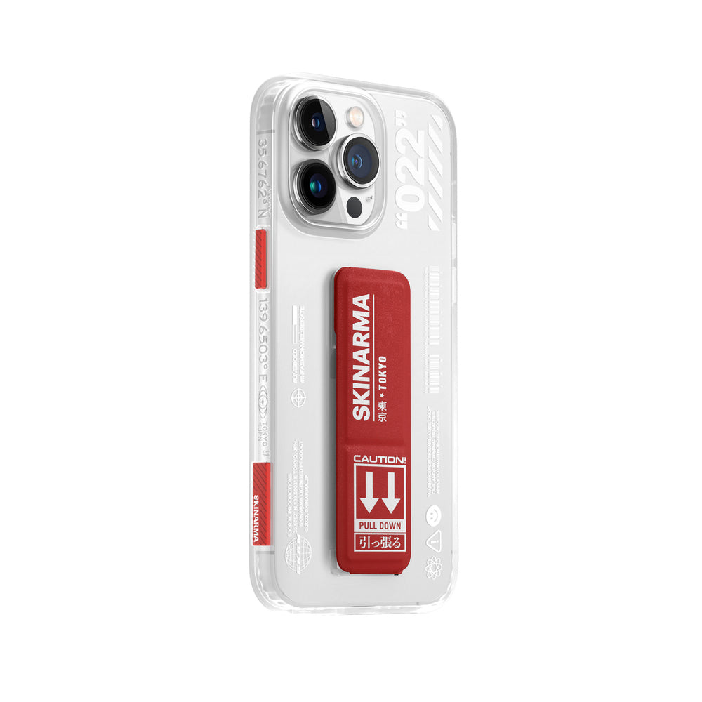 Apple iPhone 14 Pro Kılıf SkinArma Standlı Şeffaf Tasarımlı Taihi Sora Kapak Mavi