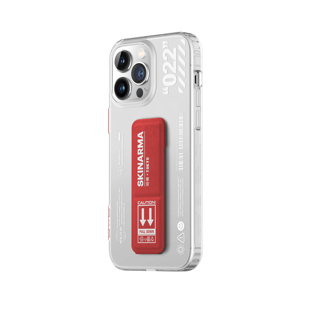 Apple iPhone 14 Pro Kılıf SkinArma Standlı Şeffaf Tasarımlı Taihi Sora Kapak Mavi