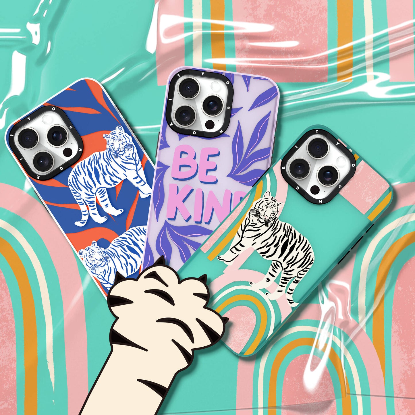 Apple iPhone 14 Pro Kılıf Tara Reed Tasarımlı Youngkit Tiger Rhyme Kapak Mor