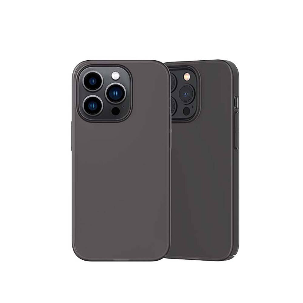 Apple iPhone 14 Pro Kılıf Ultra İnce Mat PC Arka Yüzey Recci Elite Serisi Kapak Gri