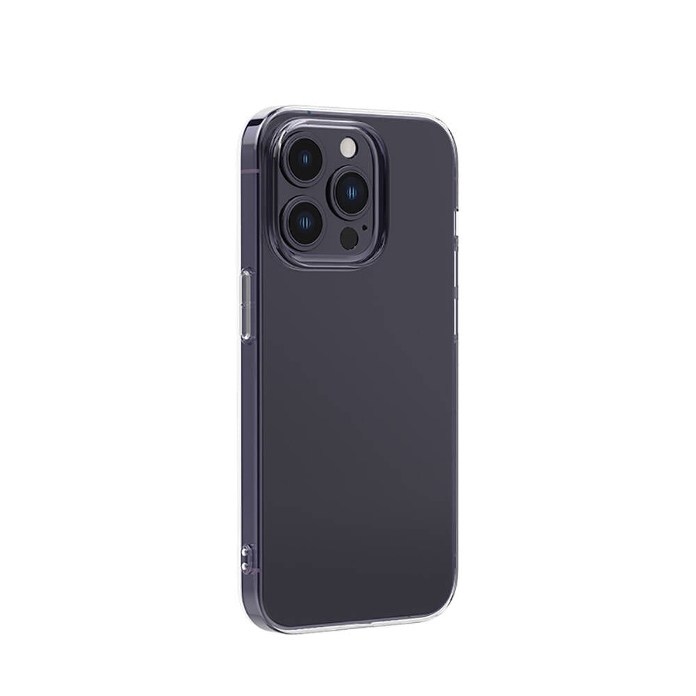 Apple iPhone 14 Pro Max Kılıf Airbagli Şeffaf Darbe Emici Silikon Tasarımlı Recci Clarity Serisi Kapak Şeffaf